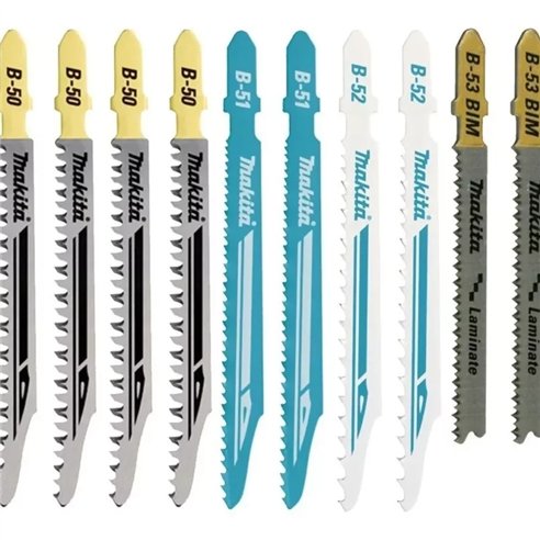 Jeu de 10 lames pour scie sauteuse Makita B-44426 pour bois et métal