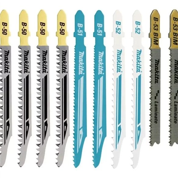 Jeu de 10 lames pour scie sauteuse Makita B-44426 pour bois et métal