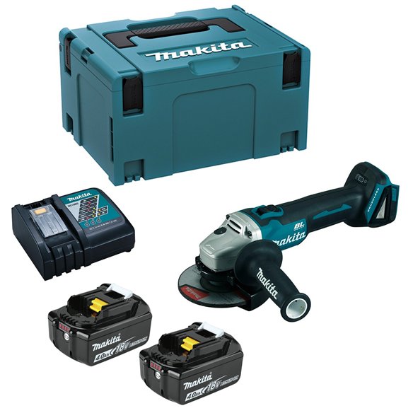 Meuleuse sans fil Makita DGA504RMJ - 125 mm - 2 batteries 18V 4Ah - Moteur sans balais - Mallette Makpac