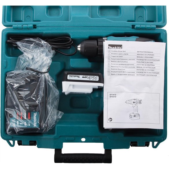 Perceuse Visseuse Makita DF347D001 - 14,4V 30Nm - 2 vitesses, Coffret inclus