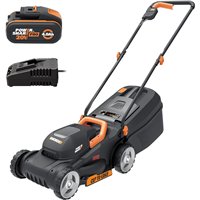 WORX WG730E | Tondeuse à gazon à batterie 20VMáx. 4Ah | Stockage facile et grande autonomie | PowerShare | moteur sans balais | 