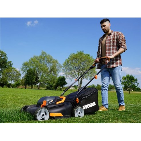 Tondeuse sans fil WORX WG743E | 40V (2x20V) 40 cm | IntelliCut | 7 hauteurs | 2x4,0 Ah + chargeur | 45 L