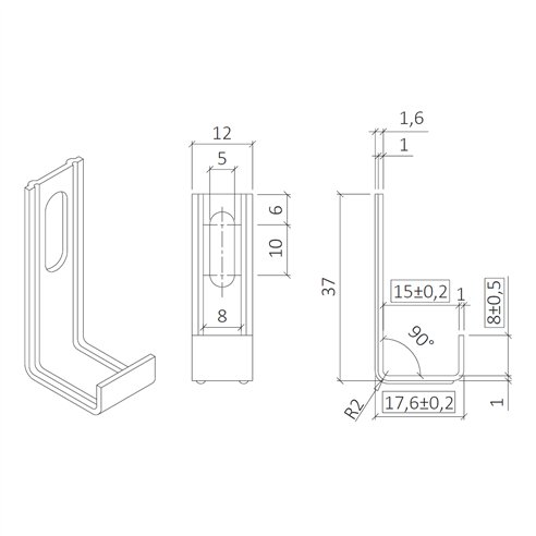 Grapa de Arranque 15 mm Para Aplacado Fachada | Con Taco y Tornillo Inox | Caja 100 u.