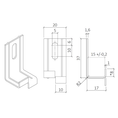 Grapa de Arranque 15 mm Para Aplacado Fachada | Con Taco y Tornillo Inox | Caja 100 u.