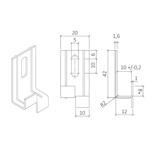 Grapa de Arranque 15 mm Para Aplacado Fachada | Con Taco y Tornillo Inox | Caja 100 u.