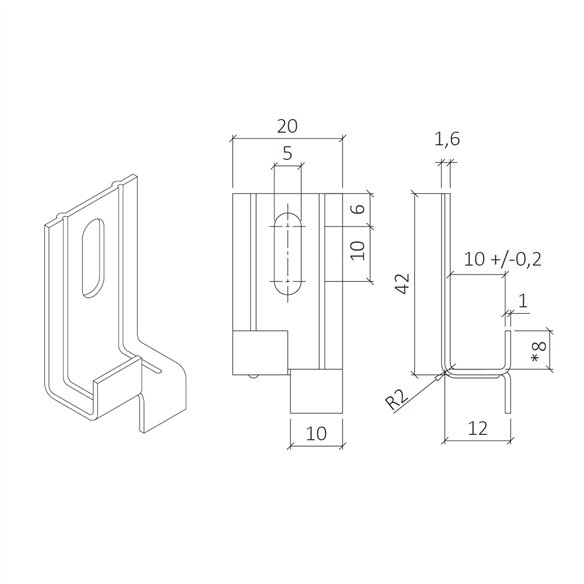 Grapa de Arranque 15 mm Para Aplacado Fachada | Con Taco y Tornillo Inox | Caja 100 u.