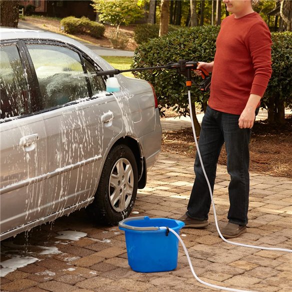 WORX Nettoyeur haute pression à batterie Hydroshot 20V Worx, PowerShare, WG620E.2, 1 batterie 2Ah, portable, accessoires, Couleu