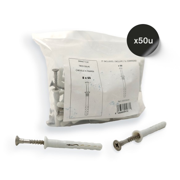 Grapa de Arranque 15 mm Para Aplacado Fachada | Con Taco y Tornillo Inox | Caja 100 u.