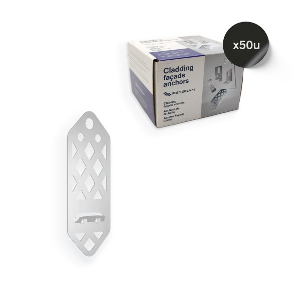 Grapa de Arranque 15 mm Para Aplacado Fachada | Con Taco y Tornillo Inox | Caja 100 u.