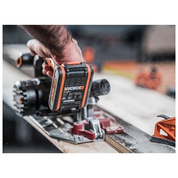 Scie circulaire sans-fil Worx 20V | Disque 165 mm | Avec 1 batterie et chargeur