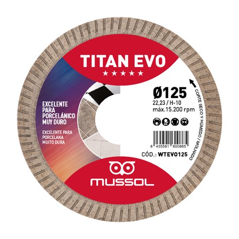 Disco Diamante Mussol TITAN EVO para Porcelánico