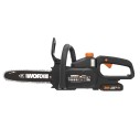 Worx WG322E.1 – Tronçonneuse à batterie 20V, lame 25 cm, tension automatique de chaîne, inclut batterie et chargeur.