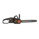 Tronçonneuse sans fil Worx WG385E 40V (2×20V), guide 40 cm, 18 m/s, moteur brushless, 2×4,0 Ah + chargeur double