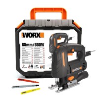 Worx WX463 – Scie sauteuse 550W, 4 positions pendulaires, changement rapide de lames, inclut Coffret et accessoires.