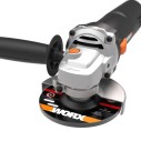 Worx WX718 – Meuleuse angulaire 900W, disque 125 mm, 12 000 rpm, poignée antivibrations, inclut des accessoires