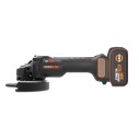 Worx WX814 – Meuleuse angulaire sans-fil 20V PowerShare 125 mm, inclut Coffret batterie 4,0 Ah et chargeur.