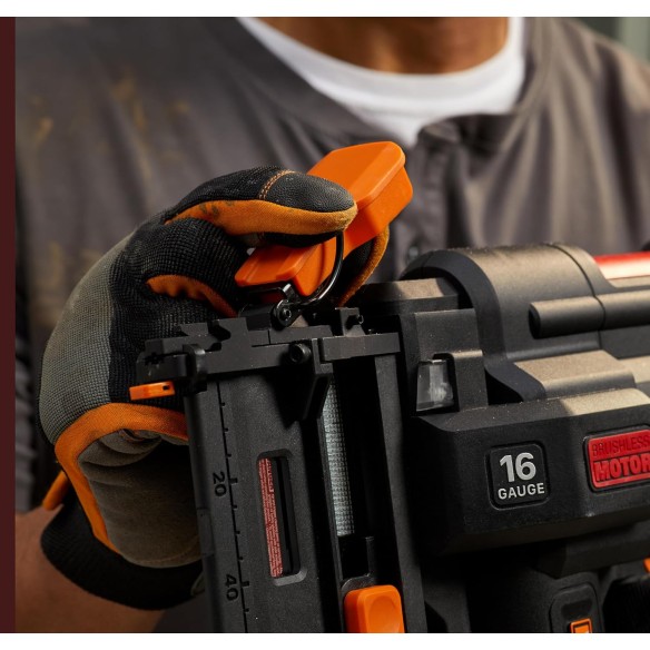 Cloueur à batterie Worx WX841 Nitro - Jusqu'à 64 mm dans le bois | Avec Batterie 20V 2,0Ah et Chargeur