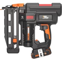 Cloueur à batterie Worx WX841 Nitro - Jusqu'à 64 mm dans le bois | Avec Batterie 20V 2,0Ah et Chargeur 2