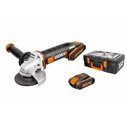 Meuleuse sans-fil WORX WX800.2 | 115 mm | 20V | avec 2 Batteries 2,0 Ah + Chargeur