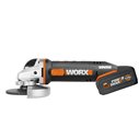 Meuleuse sans-fil WORX WX800.2 | 115 mm | 20V | avec 2 Batteries 2,0 Ah + Chargeur