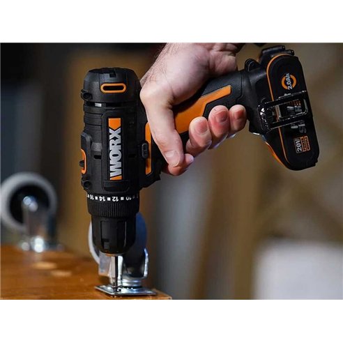 Perceuse Visseuse WORX WX100.9 | 20V PowerShare | 30 Nm | 10 mm | 2 vitesses | LED | sans batterie/chargeur