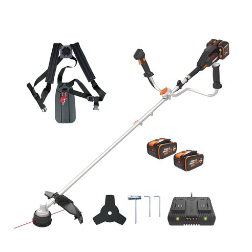 Débroussailleuse WORX WG084E | 40V (2x20V) | Brushless | 38 cm fil / 25,5 cm disque | 2 Batteries 4,0 Ah et Chargeur
