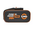 Batterie 20V WORX WA3645 | PowerShare Pro 5,0 Ah | indicateur de charge | BMS | protection 360°