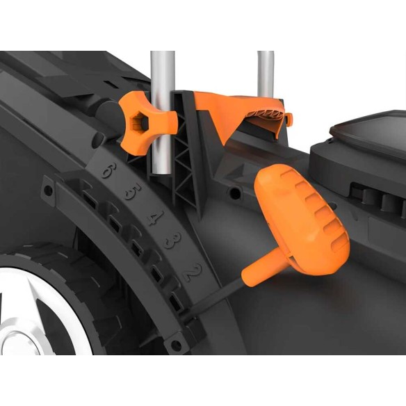 NOM : Tondeuse à gazon sans fil WORX WG733E 33 cm | 20V | moteur sans balais | 1 batterie 4,0 Ah + chargeur | sac 35 L