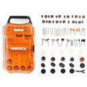 MAKERX Worx WA7208 – Kit d'accessoires pour outil rotatif, 201 pièces, Coffret, compatible 1/8"