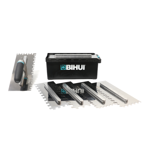 Jeu de peignes de carrelage interchangeables BIHUI PTSJG8 | 1 manche + 6 lames avec différents dentelages