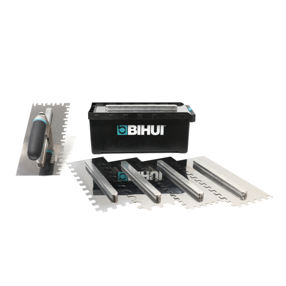 Jeu de peignes de carrelage interchangeables BIHUI PTSJG8 | 1 manche + 6 lames avec différents dentelages
