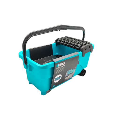 Seau de lavage pour carreaux BIHUI TWS19A | 19 L | 3 rouleaux essoreurs | roues et supports | grille robuste