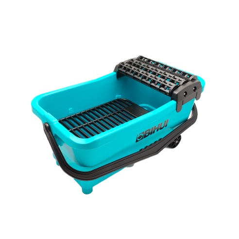 Seau de lavage pour carreaux BIHUI TWS19A | 19 L | 3 rouleaux essoreurs | roues et supports | grille robuste