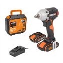 Clé à chocs 1/2" WORX WX272 | 20V | 300 Nm | 3 vitesses | brushless | 2x2,0 Ah + chargeur + mallette
