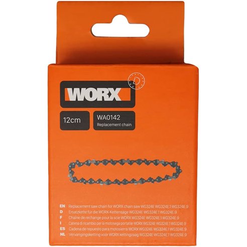 WORX WA0142 | Chaîne de rechange pour tronçonneuse à main sans fil WG324E et WG324E.9 | Pour guide de 12 cm | Chaîne avec 28 mai