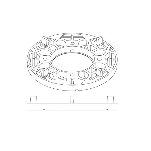 Slim Support Peygran 10 mm | Ø130 mm | Écartement 4 mm | 1 Unité