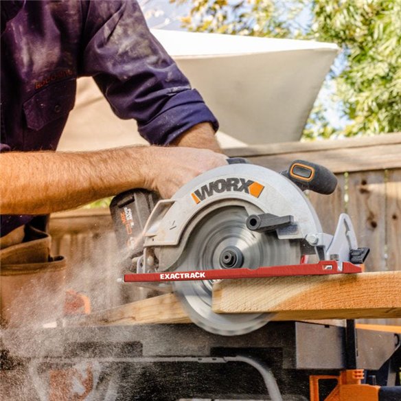 Scie circulaire sans-fil Worx 20V | Disque 165 mm | Avec 1 batterie et chargeur