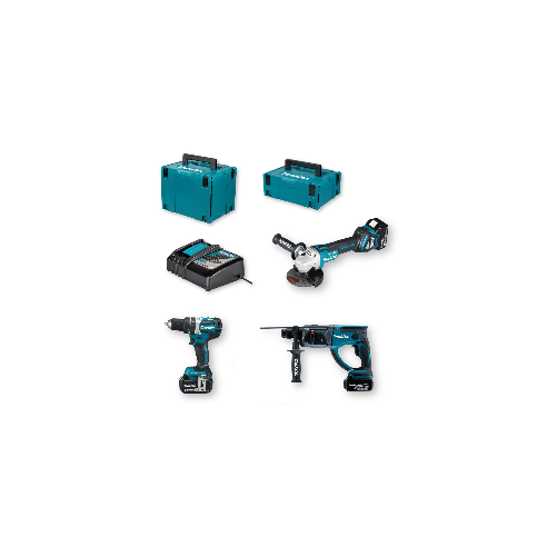 Kit Combo 3 Machines Makita 18V Brushless | DLX3093TJ | 3x 5,0Ah + DC18RC + Makpac 2+4