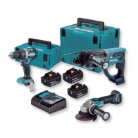 Kit Combo 3 Machines Makita 18V Brushless | DLX3093TJ | 3x 5,0Ah + DC18RC + Makpac 2+4 2