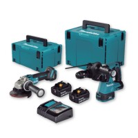 Kit Combo 2 Machines Makita 18V Brushless | DLX2125TJ1 | 2x 5,0Ah + DC18RC + Makpac 3+4 2
