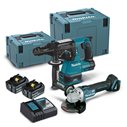 Kit Combo 2 Machines Makita 18V Brushless | DLX2125TJ1 | 2x 5,0Ah + DC18RC + Makpac 3+4