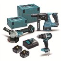 Kit Combo 3 Machines Makita 18V Brushless | DLX3196JX1 | 2x 5,0Ah + DC18RC + Makpac 2+4
