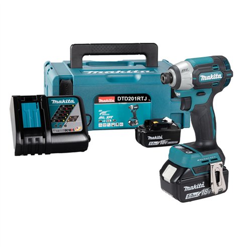 Visseuse à Chocs Makita DTD201RTJ | 18V Brushless 210 Nm + 2x 5,0Ah + DC18RC + Makpac 2