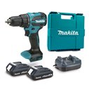 Perceuse Visseuse Makita DDF490WVE | 18V Brushless 65 Nm + 2x 2,0Ah + DCB18WA + Coffret PVC