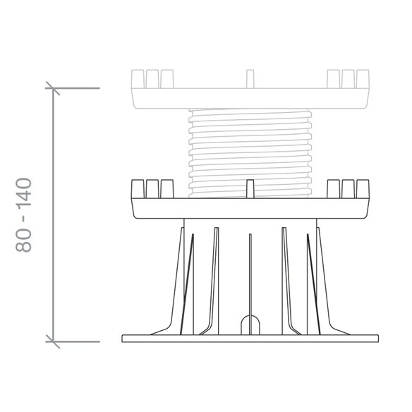 Plot Regulable Peygran BSP3 | 80-140 mm | para Pavimento Elevado Exterior