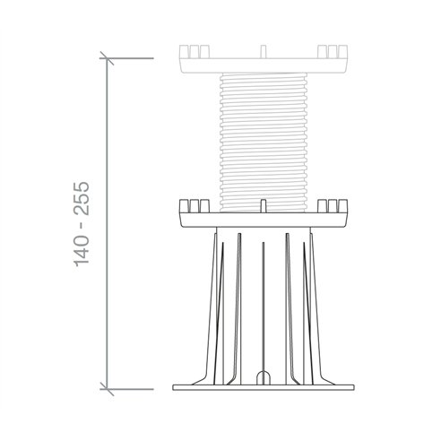 Plot Réglable Peygran BSP4 | 140-255 mm | pour Plancher Surélevé Extérieur