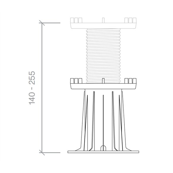 Plot Réglable Peygran BSP4 | 140-255 mm | pour Plancher Surélevé Extérieur