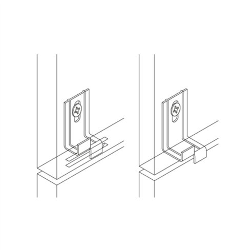 Agrafe Intermédiaire Peygran Type B 12 mm pour Bardage de Façade | Avec Cheville et Vis Inox | Boîte 100 Uds.