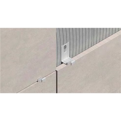 Agrafe Intermédiaire Peygran Type B 12 mm pour Bardage de Façade | Avec Cheville et Vis Inox | Boîte 100 Uds.