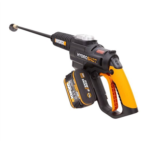WORX Nettoyeur haute pression à batterie Hydroshot 20V Worx, PowerShare, WG630E, 1 batterie 2Ah, Moteur Brushless, Couleur Noir